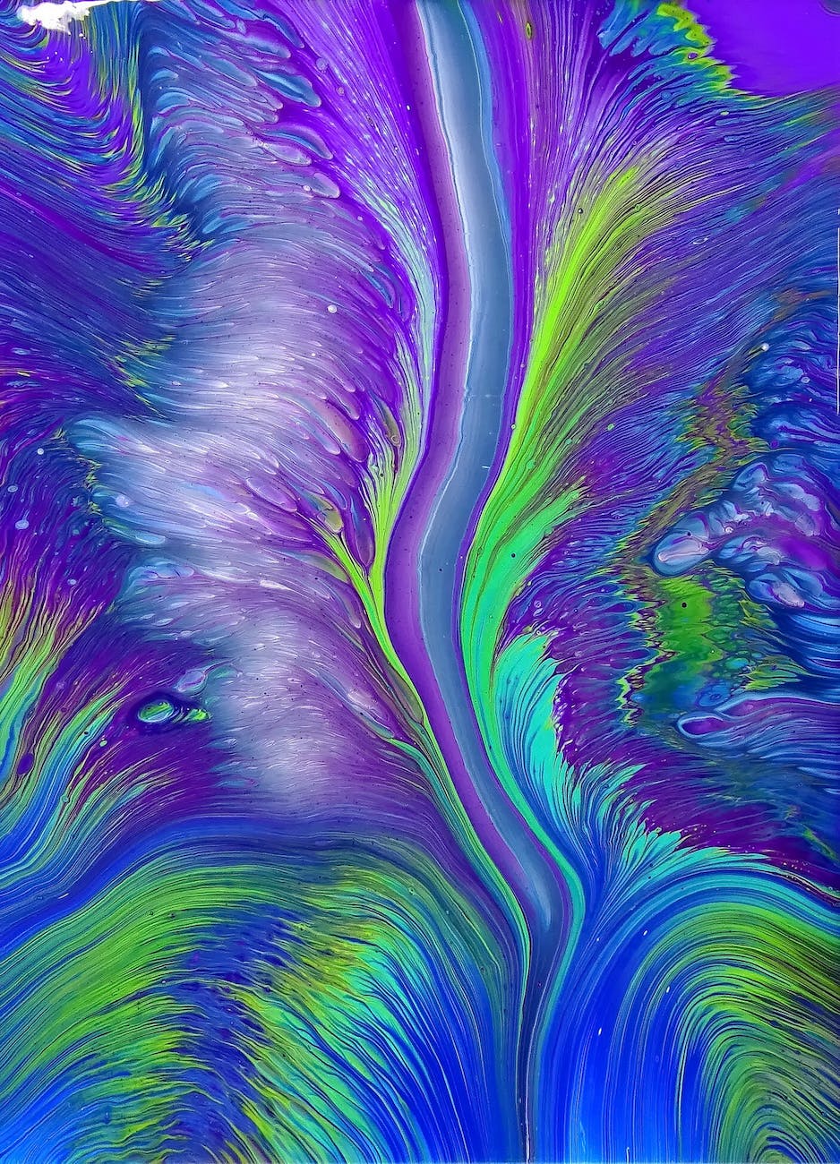 Purple and Green Abstract Painting