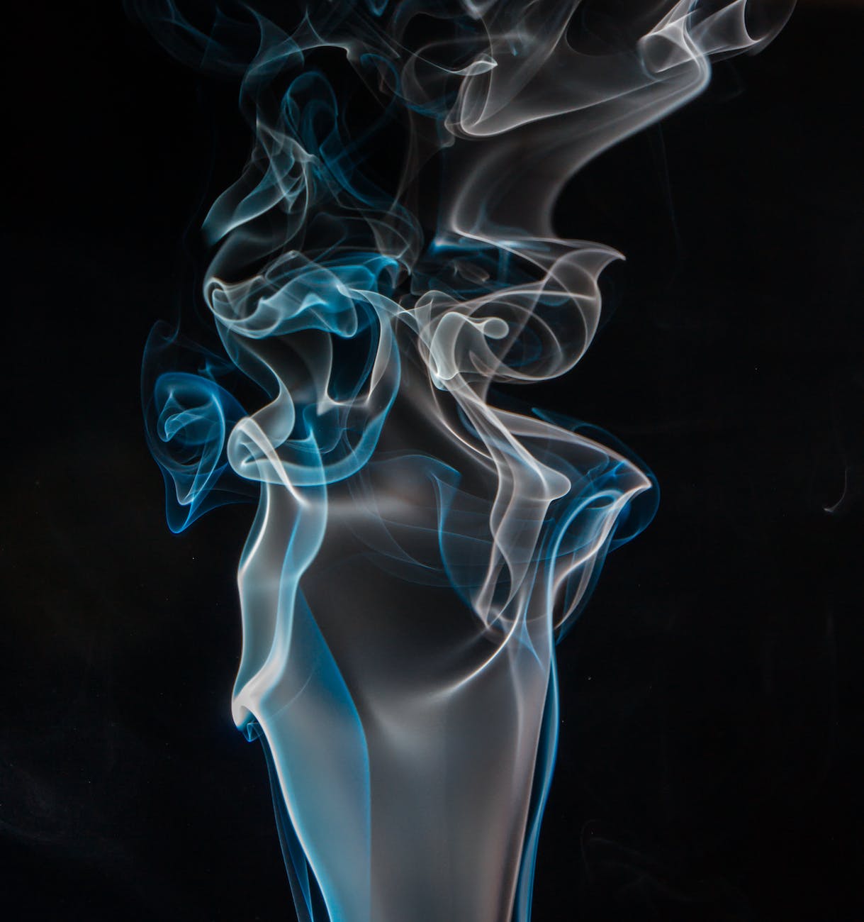 Blue and White Smoke Digital Wallpaper