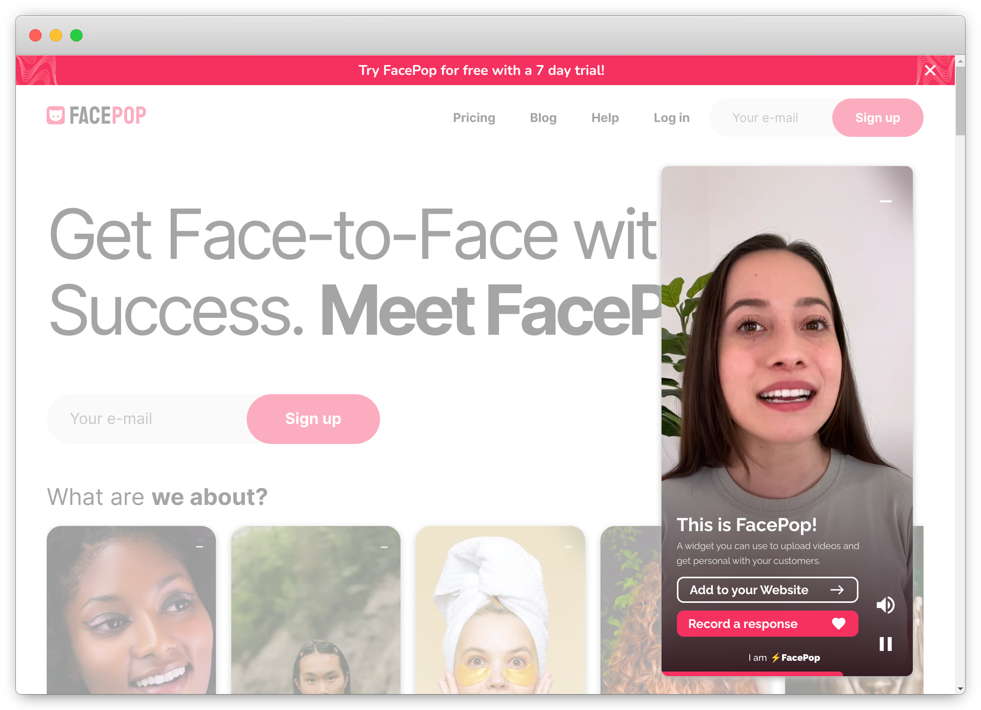 FacePop website